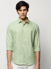 Men Green Striped Casual Casual Shirts-TAROSTRIPE-601-Green
